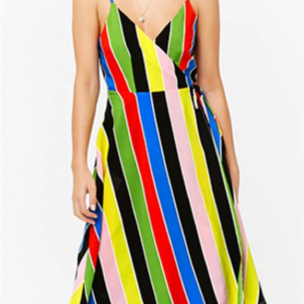 Forever 21 Yellow Red Sundress Sleeveless Midi